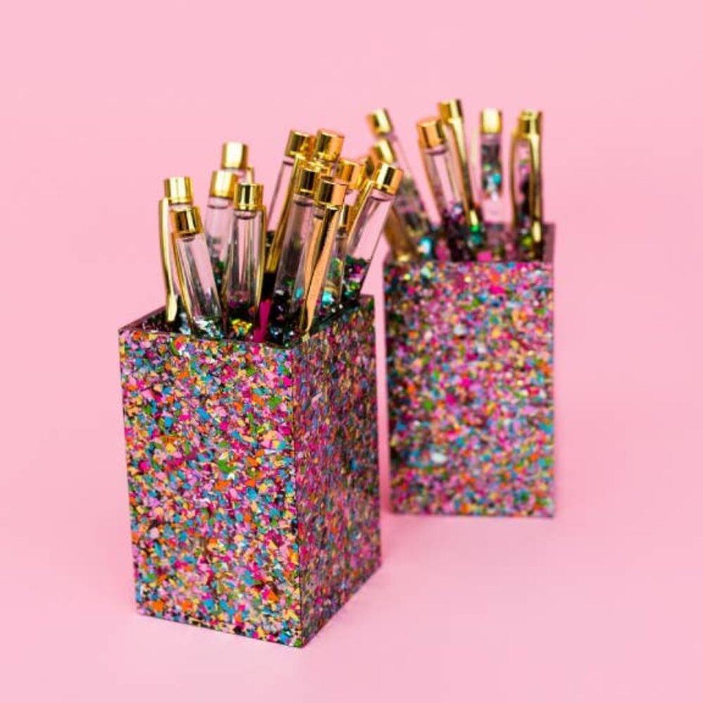 Glitter Confetti Pen Cup